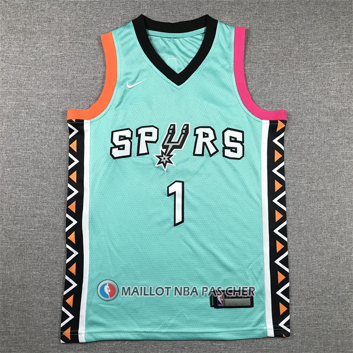 Maillot Enfant San Antonio Spurs Victor Wembanyama NO 1 Ville 2022-23 Vert